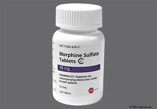 White Round 54 733 - Morphine Sulfate 15mg Tablet