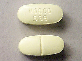 Norco Generic Name acetaminophen/hydrocodone Imprint NORCO 539 Strength 325 mg / 10 mg Color Yellow Size 14.00 mm Shape Oval